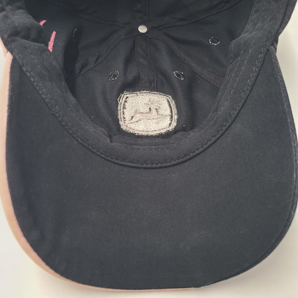 Women John Deere Hat Adjustable Black Pink Flames Cotton Farm Hunt Fish Casual - Picture 10 of 11